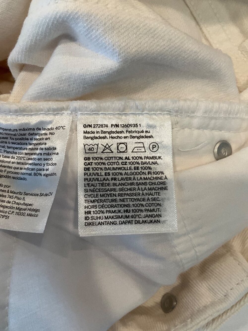 H&M Size 0 Straight High Waist Ankle-Length Jeans White NEW - Picture 7 of 9